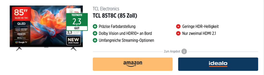 Weihnachtsangebote: Top-Fernseher zu Tiefpreisen