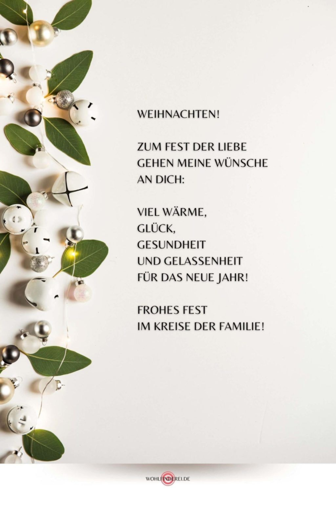 Liebe Weihnachtsgrüße für Familie, Freunde und Kollegen