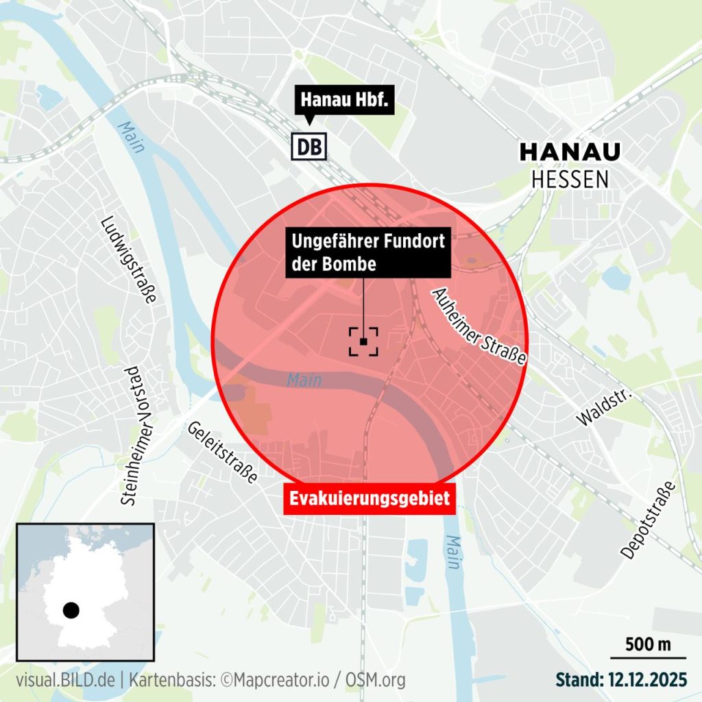Bombensprengung in Hanau geht schief: schwere Schäden