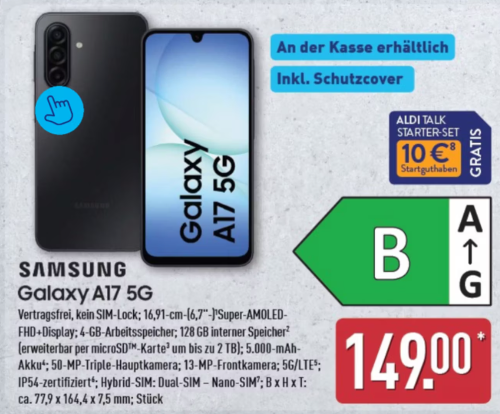 Samsung Galaxy A17 5G bei Aldi für 149 Euro – lohnt sich das Angebot wirklich?