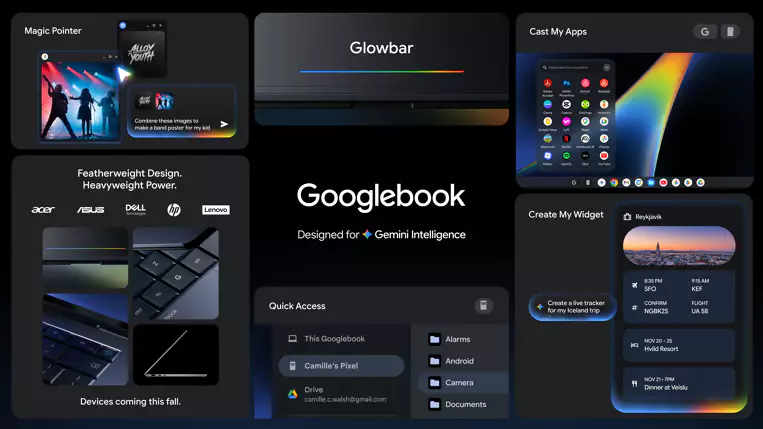 Googlebook vorgestellt: Google plant neue Android-Laptops mit KI