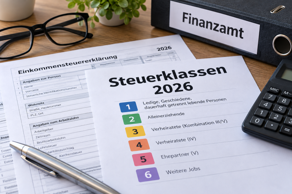 Steuerklassen Überblick 2026: Alle Klassen 1 bis 6 erklärt