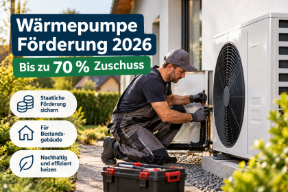 Wärmepumpe Förderung 2026: Zuschuss bis zu 70 Prozent