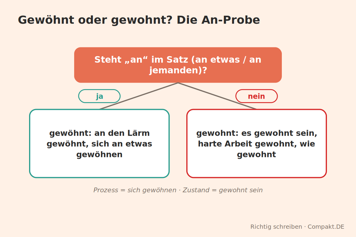 Infografik: Gewöhnt oder gewohnt? Die An-Probe