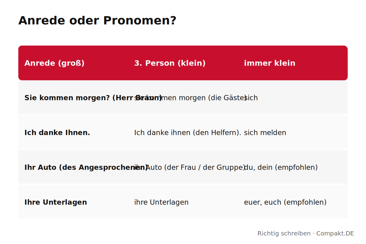 Infografik: Anrede oder Pronomen?