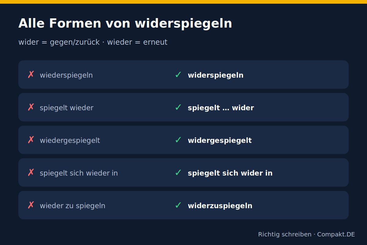 Infografik: Alle Formen von widerspiegeln
